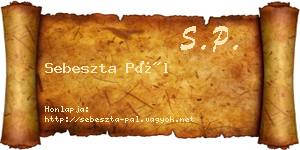 Sebeszta Pál névjegykártya