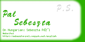 pal sebeszta business card